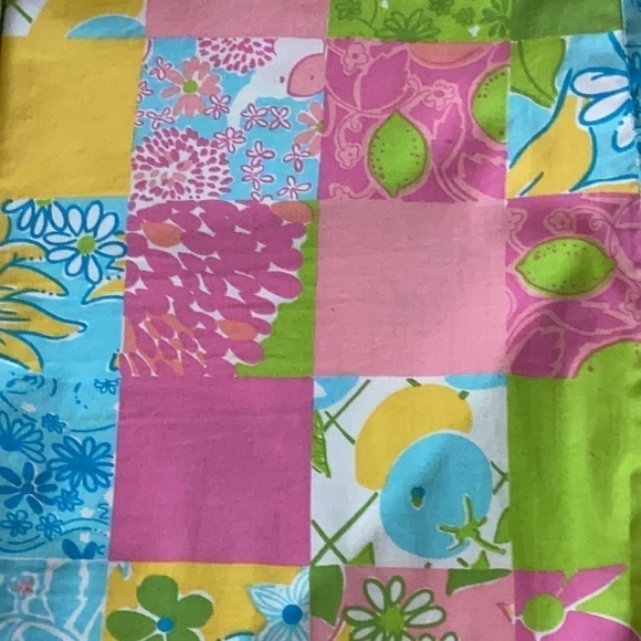 VINTAGE Lilly Pulitzer Pastel Rainbow Patchwork Crop Capri Pants Women’s Size 8 - Picture 6 of 7